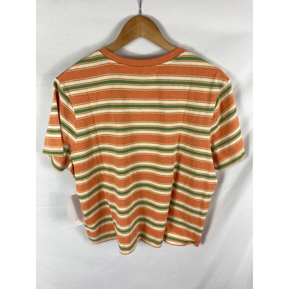 Roxy Women's Short Sleeve Yarn Dye T-Shirt Golden Ochre Good Vibes Medium - Picture 5 of 7